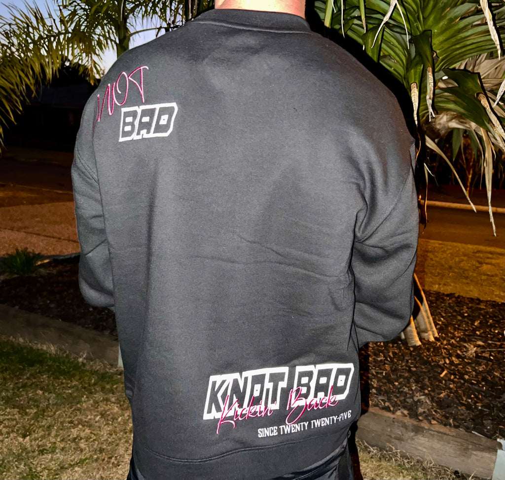 Knot Bad Relax Crew Embroidered Sweater