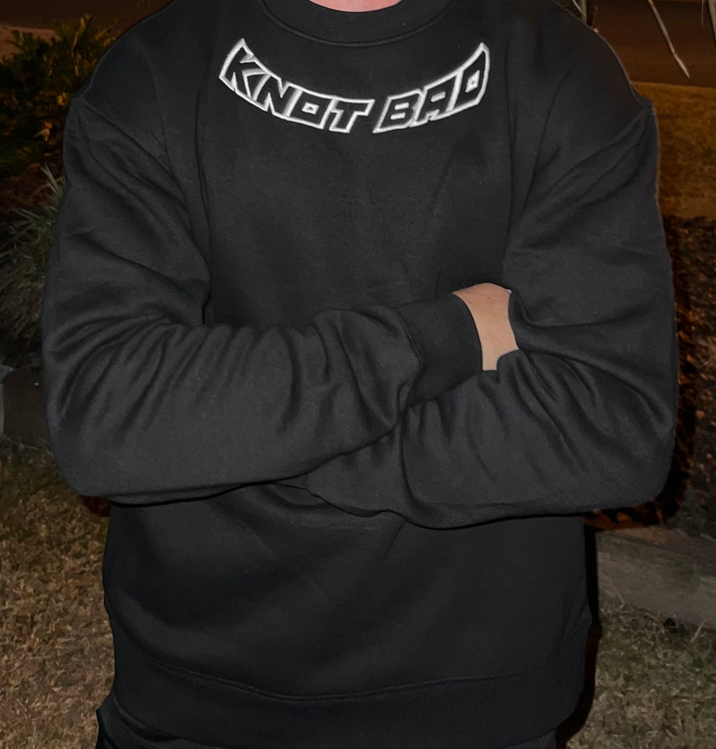 Knot Bad Relax Crew Embroidered Sweater