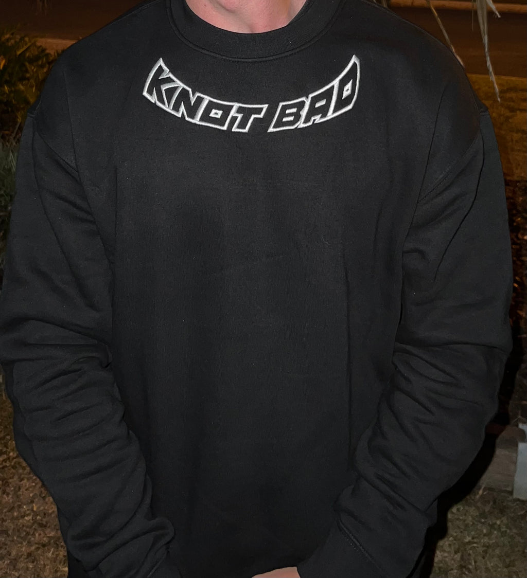 Knot Bad Relax Crew Embroidered Sweater