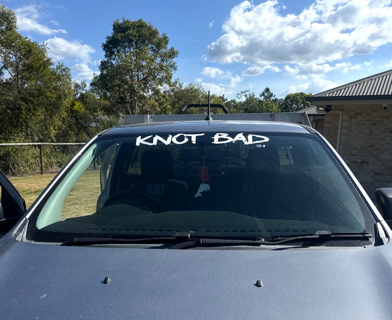 Knot Bad Sticker - Front Windscreen (white)